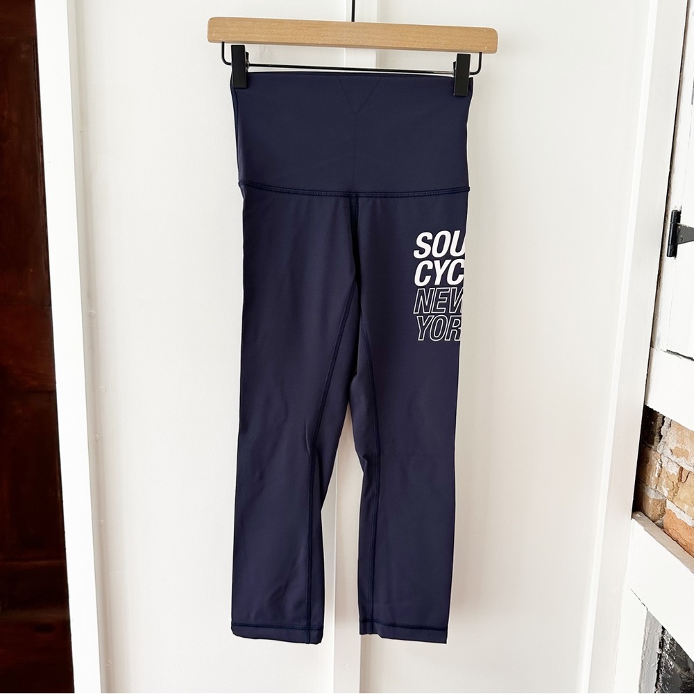 LULULEMON + SOULCYCLE NY navy Wunder under crop